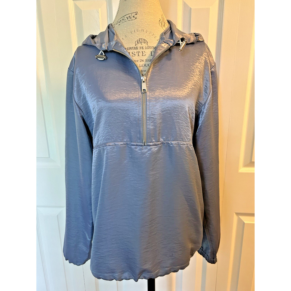 American Apparel Forward Fly Half Zip Hoodie Jacket Metallic Womens Size Small